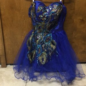 Beautiful Royal Blue Peacock dress! Junior sized!